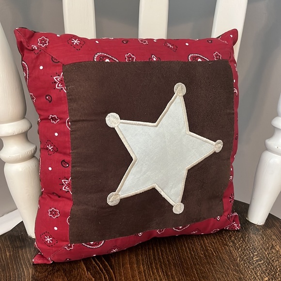 Western style small decorative pillow with Star - Picture 2 of 7